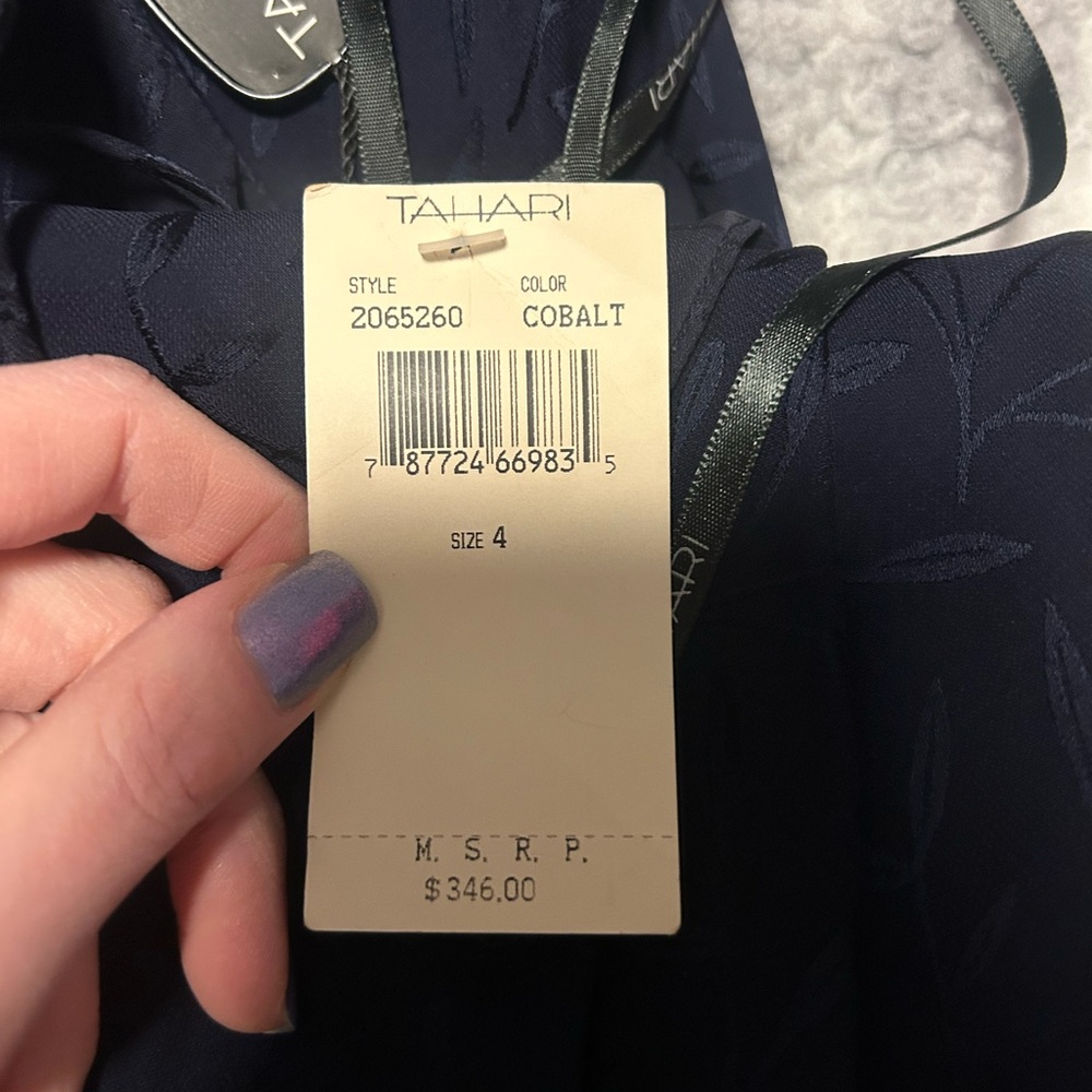 Tahari navy gown